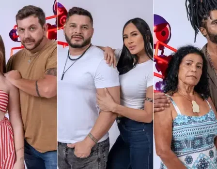 Raissa e Edy, Marcelo e Arleane, Vilma e Diogo estão no primeiro paredão do 'BBB 25' — Foto: Fotos de Fábio Rocha/Rede Globo/Divulgação